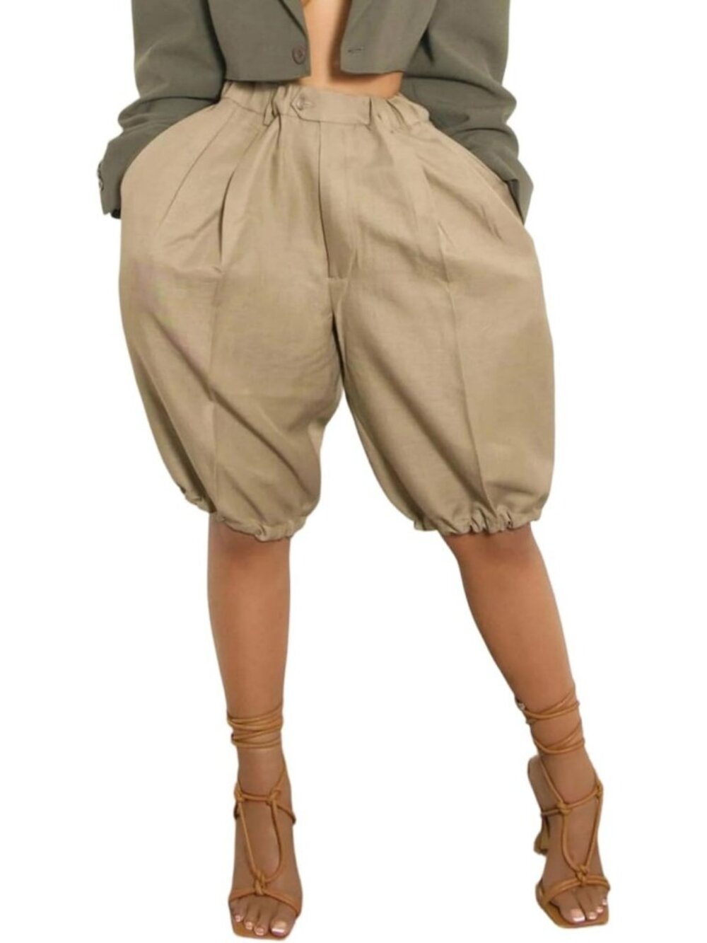 Casual Women's Bermuda Shorts - Lightweight, Baggy, Knee-Length with Pockets